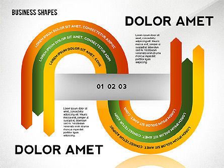 Formas e elementos coloridos da cor da fita para infographics, Deslizar 7, 02410, Formas — PoweredTemplate.com