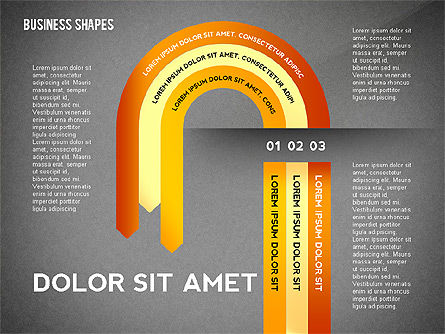 Forme ed elementi di colore del nastro astratto per infografica, Slide 9, 02410, Forme — PoweredTemplate.com