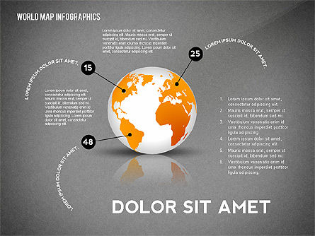 World Map and Globe Infographics, Slide 11, 02411, Infographics — PoweredTemplate.com
