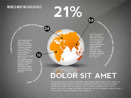 World Map and Globe Infographics, Slide 12, 02411, Infographics — PoweredTemplate.com