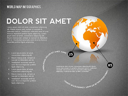 World Map and Globe Infographics, Slide 13, 02411, Infographics — PoweredTemplate.com