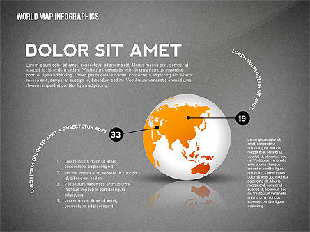World Map and Globe Infographics, Slide 14, 02411, Infographics — PoweredTemplate.com