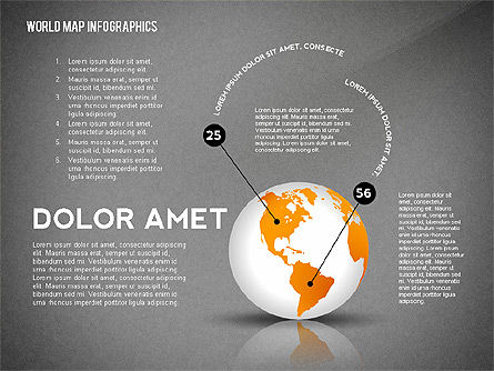 World Map and Globe Infographics, Slide 15, 02411, Infographics — PoweredTemplate.com