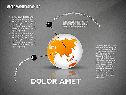 World Map and Globe Infographics, Slide 16, 02411, Infographics — PoweredTemplate.com