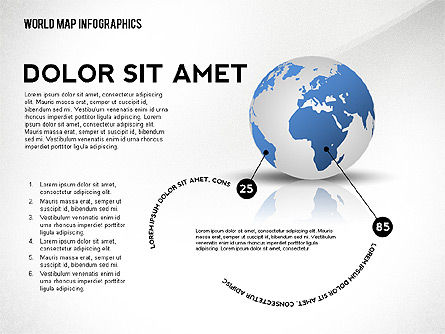 World Map and Globe Infographics, Slide 5, 02411, Infographics — PoweredTemplate.com