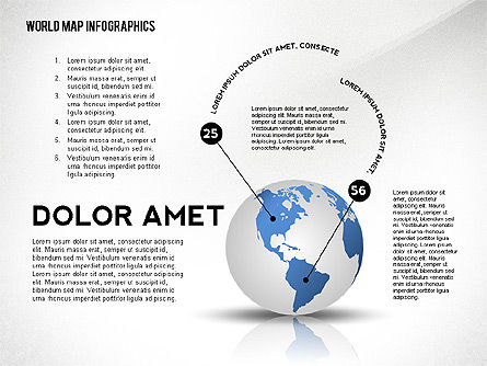World Map and Globe Infographics, Slide 7, 02411, Infographics — PoweredTemplate.com