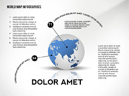 World Map and Globe Infographics, Slide 8, 02411, Infographics — PoweredTemplate.com