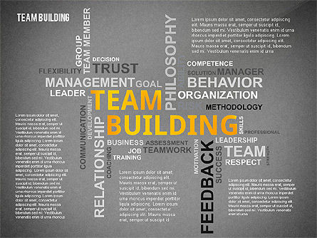 Team edifício palavra nuvem, Deslizar 9, 02413, Modelos de Apresentação — PoweredTemplate.com