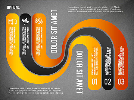 Opciones de cinta curvada, Diapositiva 16, 02418, Diagramas de la etapa — PoweredTemplate.com