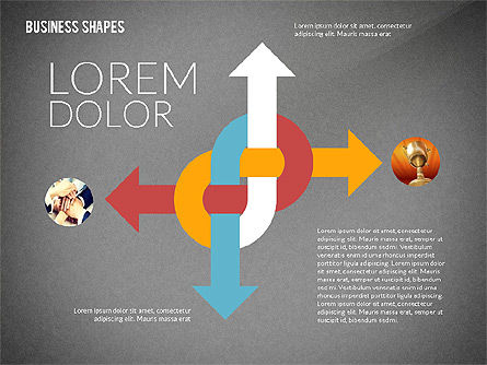 Platte ontworpen gekleurde vormen, Dia 11, 02419, Figuren — PoweredTemplate.com