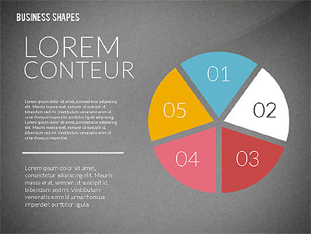 Platte ontworpen gekleurde vormen, Dia 14, 02419, Figuren — PoweredTemplate.com