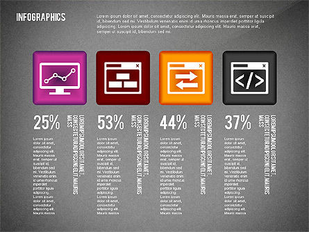 Infographics met pictogrammen toolbox, Dia 14, 02420, Infographics — PoweredTemplate.com
