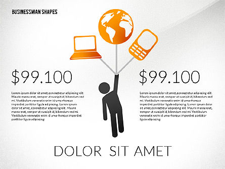 Presentation Template with Shapes and Silhouettes, PowerPoint Template, 02423, Presentation Templates — PoweredTemplate.com