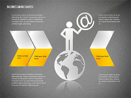 Plantilla de presentación con formas y siluetas, Diapositiva 10, 02423, Plantillas de presentación — PoweredTemplate.com
