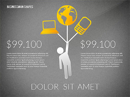 Presentation Template with Shapes and Silhouettes, Slide 9, 02423, Presentation Templates — PoweredTemplate.com