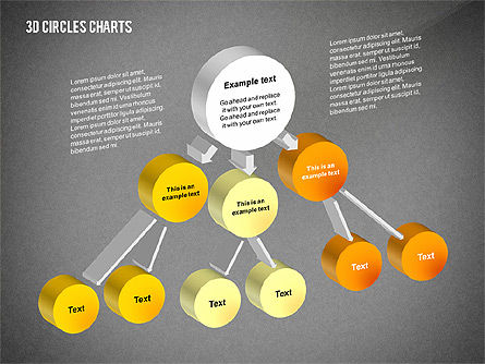 3D Circles Charts, Slide 12, 02426, Business Models — PoweredTemplate.com
