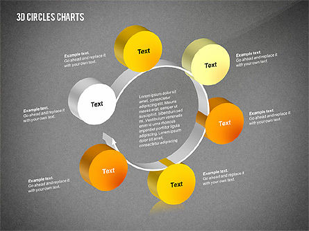 Gráficos de círculos en 3D, Diapositiva 16, 02426, Modelos de negocios — PoweredTemplate.com