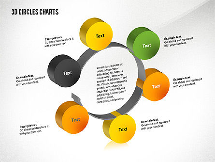 3D Circles Charts, Slide 8, 02426, Business Models — PoweredTemplate.com