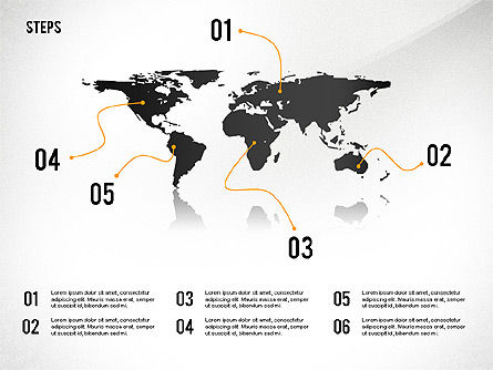 Schema di scena con mappa del mondo, Slide 6, 02427, Diagrammi Palco — PoweredTemplate.com