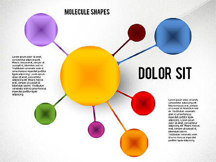 Molecule vormen, PowerPoint-sjabloon, 02431, Figuren — PoweredTemplate.com