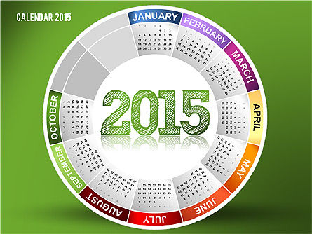 Kalender Bulat 2015, Slide 10, 02432, Timelines & Calendars — PoweredTemplate.com