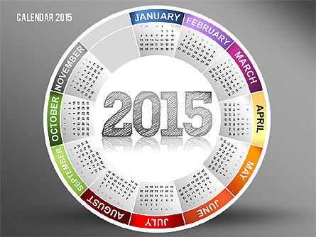Calendrier rond 2015, Diapositive 11, 02432, Timelines & Calendars — PoweredTemplate.com