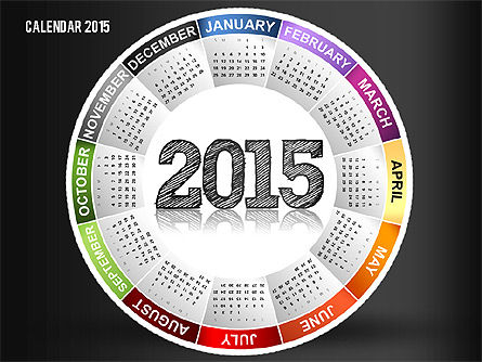 Calendrier rond 2015, Diapositive 12, 02432, Timelines & Calendars — PoweredTemplate.com