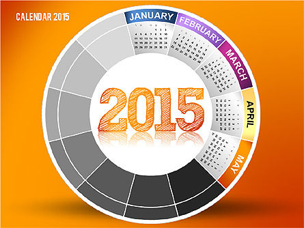 Calendario Redondo 2015, Diapositiva 5, 02432, Timelines & Calendars — PoweredTemplate.com
