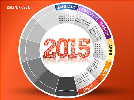 2015 년 달력, 슬라이드 6, 02432, Timelines & Calendars — PoweredTemplate.com