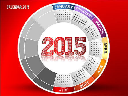 Calendrier rond 2015, Diapositive 7, 02432, Timelines & Calendars — PoweredTemplate.com