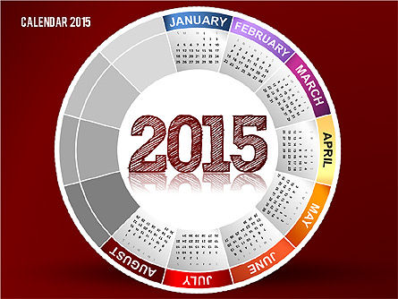Round Calendar 2015, Slide 8, 02432, Timelines & Calendars — PoweredTemplate.com