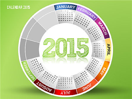 Round Calendar 2015, Slide 9, 02432, Timelines & Calendars — PoweredTemplate.com