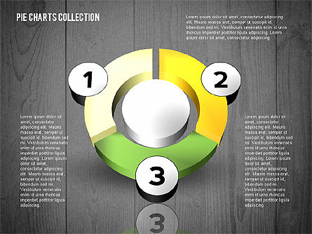 Colección de la carta del buñuelo 3D, Diapositiva 12, 02439, Gráficos circulares — PoweredTemplate.com