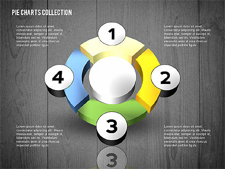 Colección de la carta del buñuelo 3D, Diapositiva 13, 02439, Gráficos circulares — PoweredTemplate.com