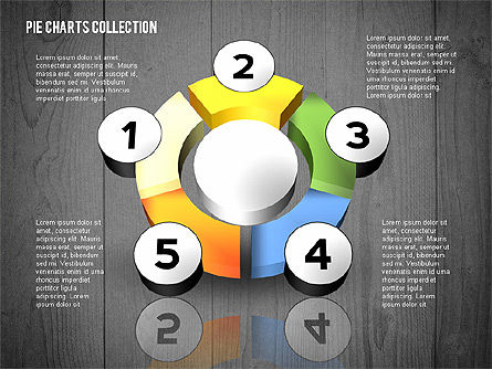 Colección de la carta del buñuelo 3D, Diapositiva 14, 02439, Gráficos circulares — PoweredTemplate.com