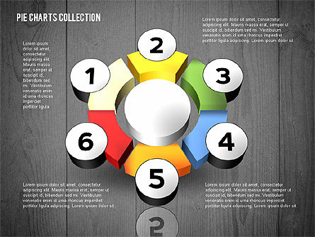 Colección de la carta del buñuelo 3D, Diapositiva 15, 02439, Gráficos circulares — PoweredTemplate.com