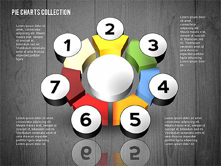 Colección de la carta del buñuelo 3D, Diapositiva 16, 02439, Gráficos circulares — PoweredTemplate.com