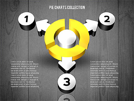 Colección de la carta del buñuelo 3D, Diapositiva 18, 02439, Gráficos circulares — PoweredTemplate.com