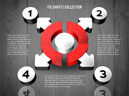 3D Donut Chart Collection, Slide 19, 02439, Pie Charts — PoweredTemplate.com