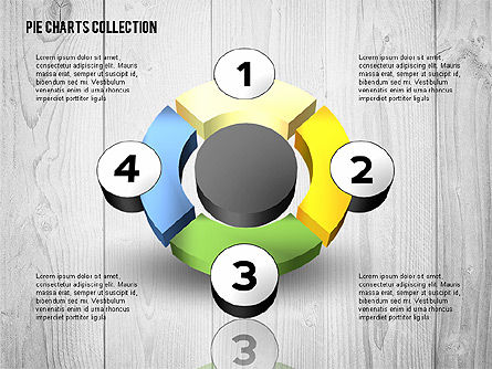 3d donut chart collection, Diapositive 3, 02439, Diagrammes circulaires — PoweredTemplate.com