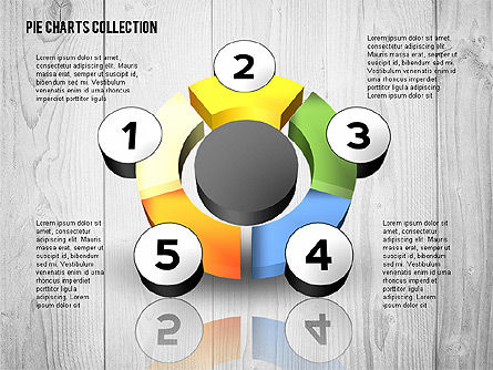Colección de la carta del buñuelo 3D, Diapositiva 4, 02439, Gráficos circulares — PoweredTemplate.com