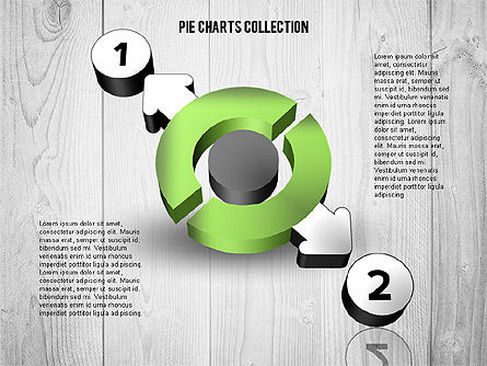 3D Donut Chart Collection, Slide 7, 02439, Pie Charts — PoweredTemplate.com