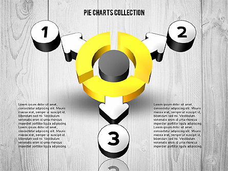 3D Donut Chart Collection, Slide 8, 02439, Pie Charts — PoweredTemplate.com