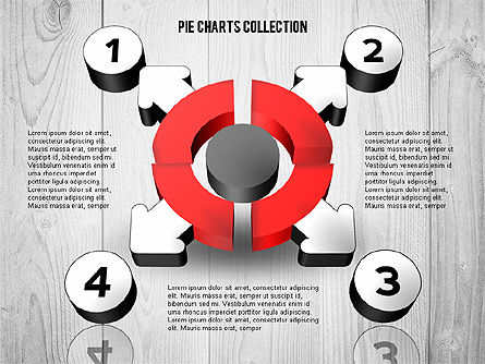 3D Donut Chart Collection, Slide 9, 02439, Pie Charts — PoweredTemplate.com
