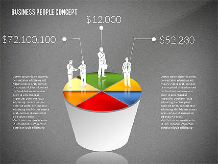 Concept with Business People Silhouettes, Slide 11, 02440, Silhouettes — PoweredTemplate.com