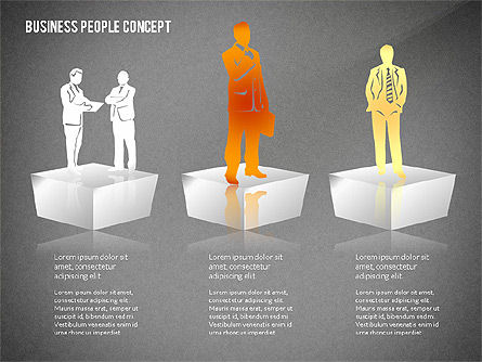Concepto con las personas de negocios siluetas, Diapositiva 14, 02440, Siluetas — PoweredTemplate.com