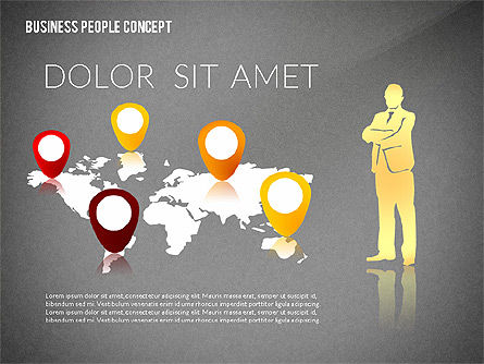 Concepto com pessoas de negócios silhuetas, Deslizar 16, 02440, Silhuetas — PoweredTemplate.com