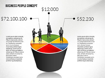 Concept with Business People Silhouettes, Slide 3, 02440, Silhouettes — PoweredTemplate.com