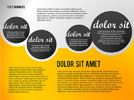 Gray Round Text Banners, Slide 2, 02441, Text Boxes — PoweredTemplate.com