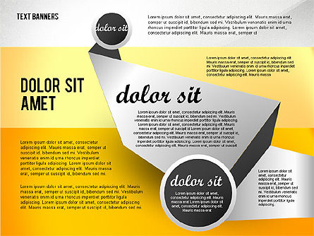 Gray Round Text Banners, Slide 4, 02441, Text Boxes — PoweredTemplate.com